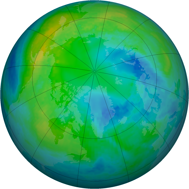 Arctic ozone map for 21 October 2001